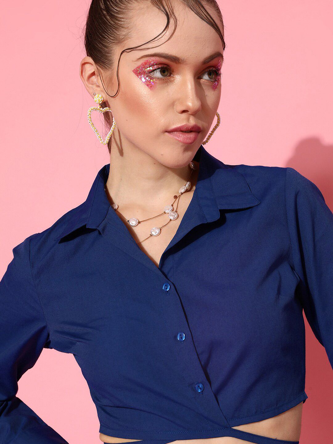 STREET 9 Stylish Blue Solid Top