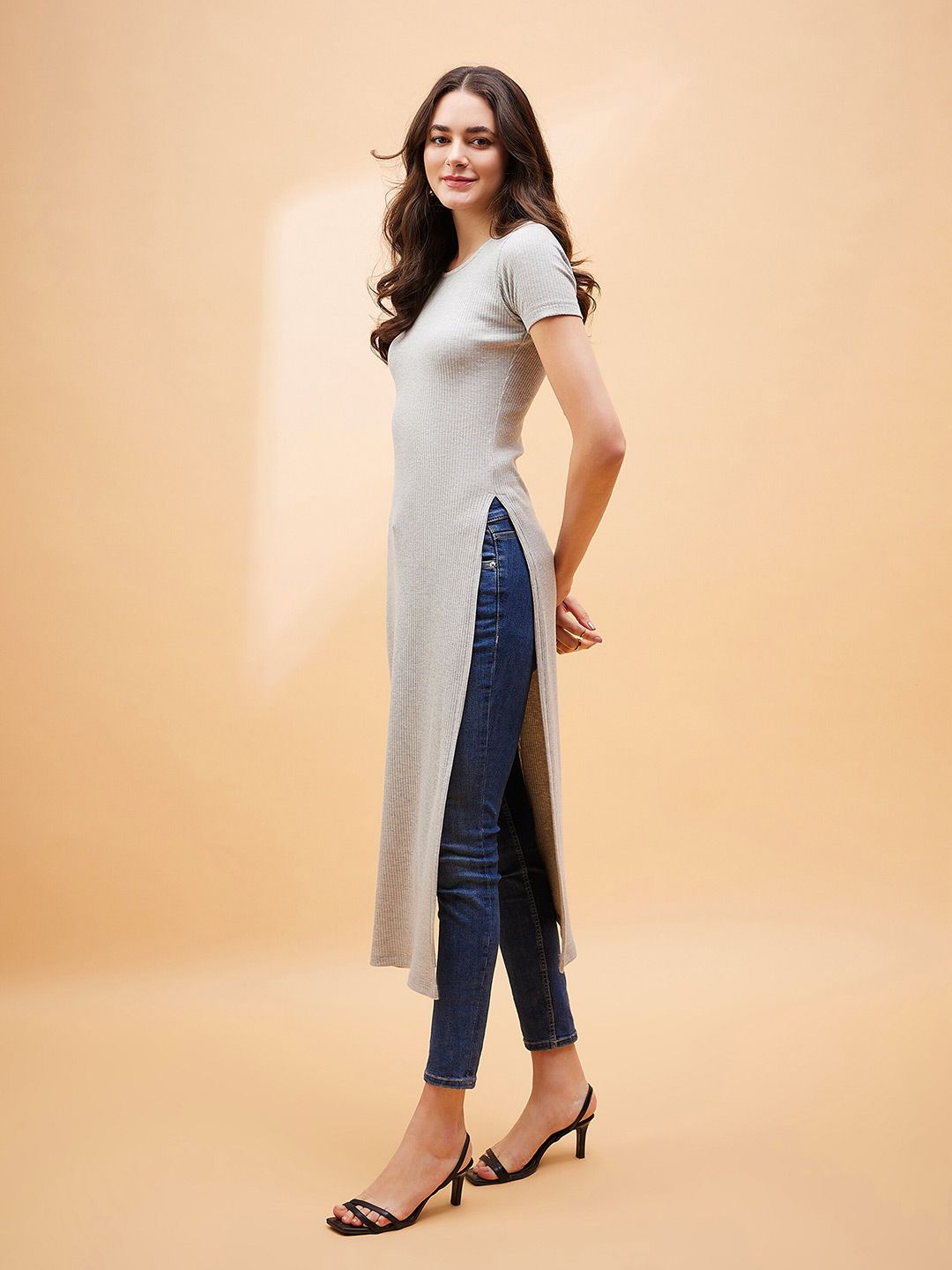 SASSAFRAS BASICS Striped Longline Cotton Top