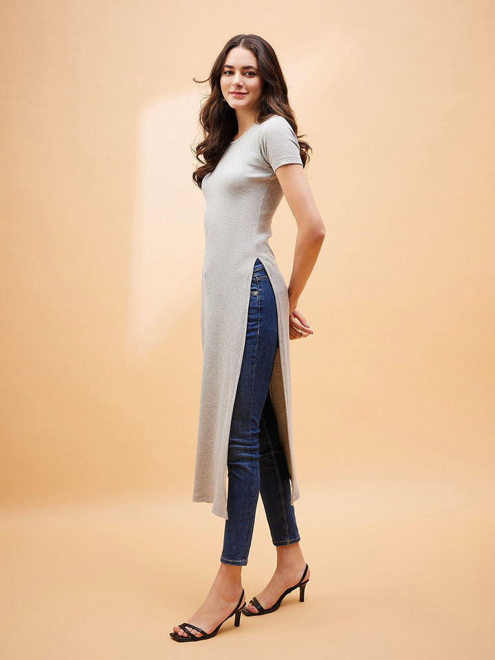 SASSAFRAS BASICS Striped Longline Cotton Top