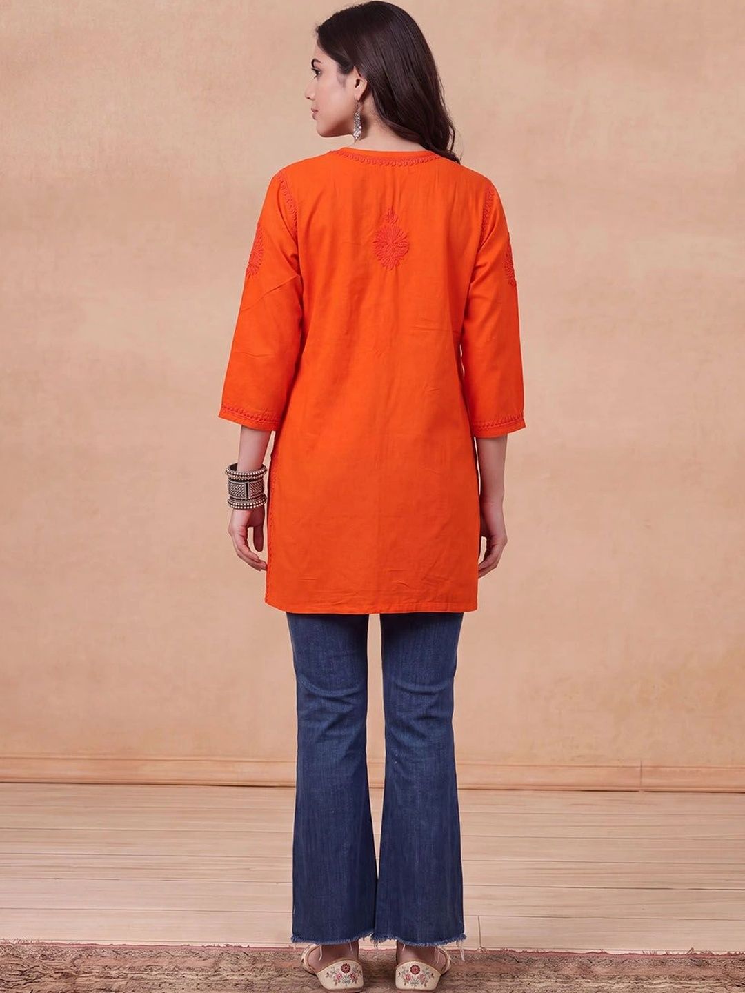 Rumah Wanita Chikankari Sulam Kurta Chikankari