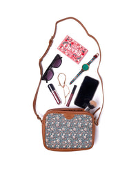 TEAL BY CHUMBAK Floral Printed Structured Sling Bag