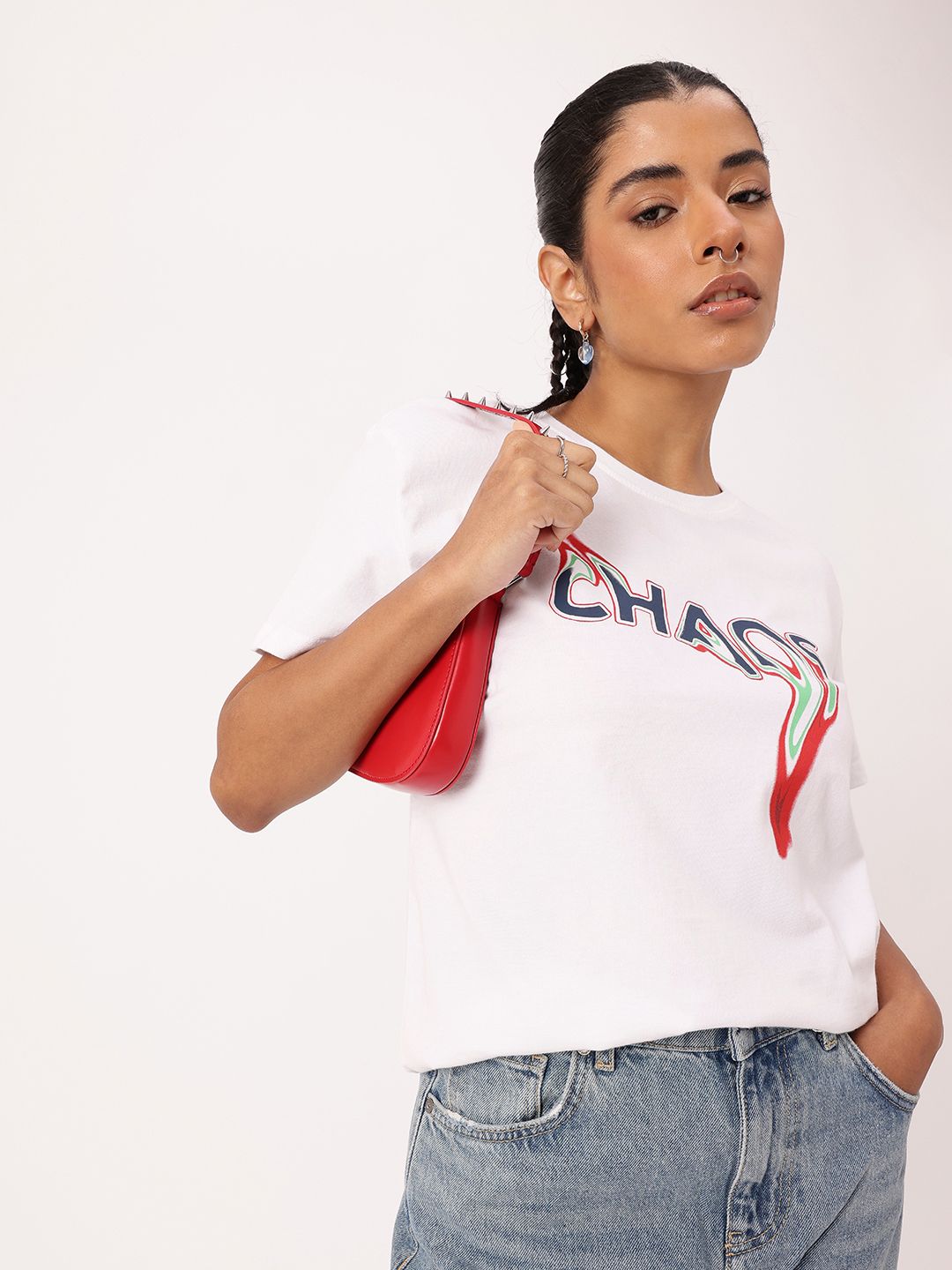 DressBerry Printed Relaxed Fit T-shirt