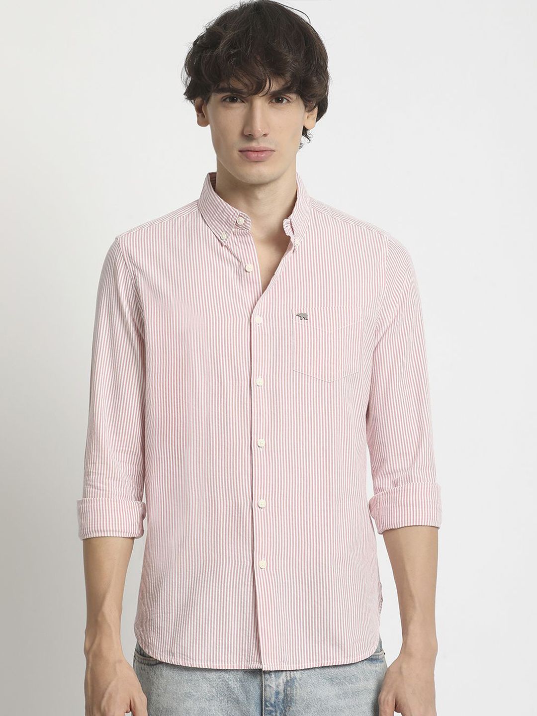 THE BEAR HOUSE Men Slim Fit Opaque Striped Casual Shirt