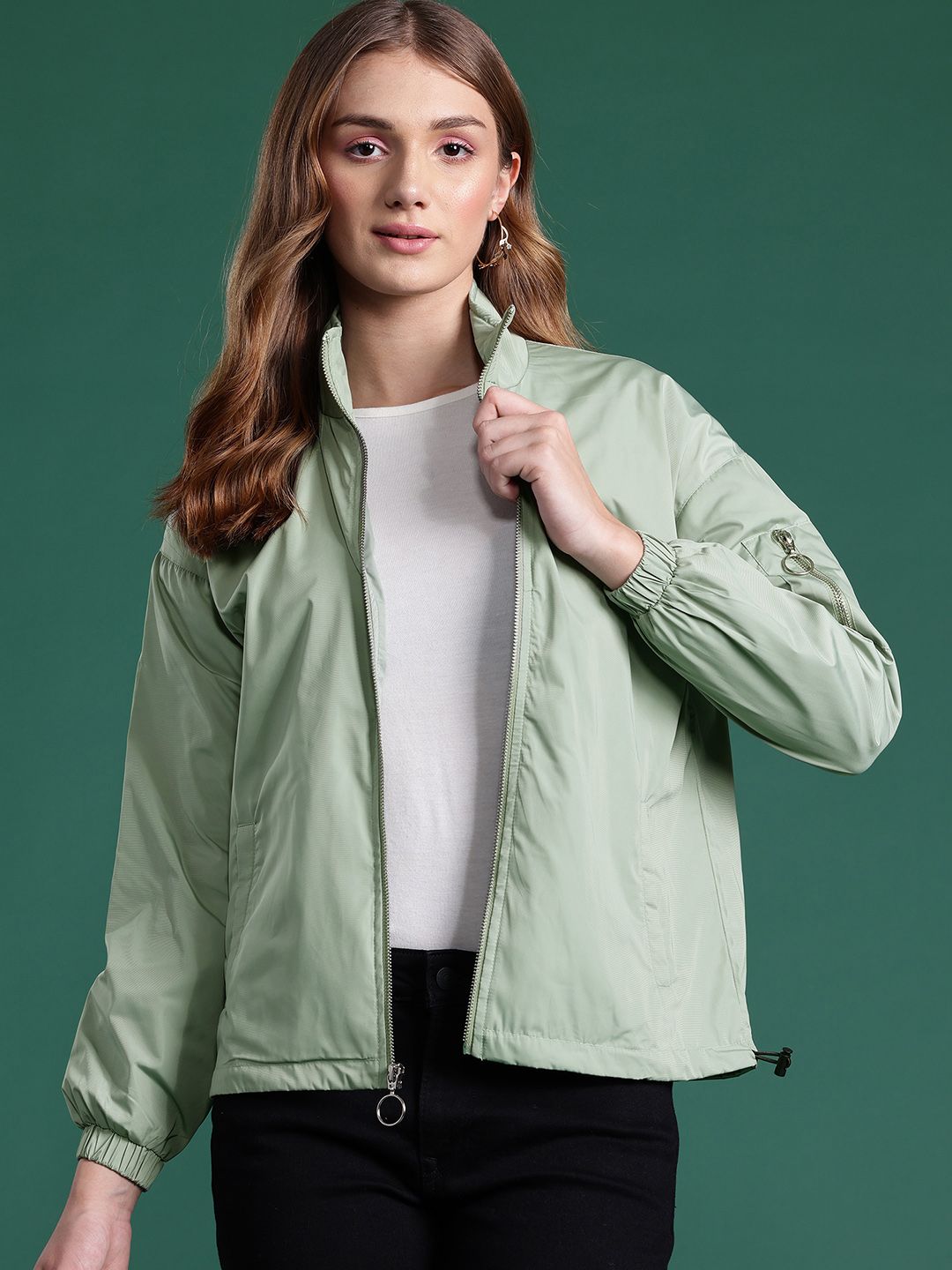 DressBerry Bomber Jacket with Mock Collar