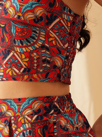 QUIERO Printed Shoulder Strap Top With Palazzo Co-Ords