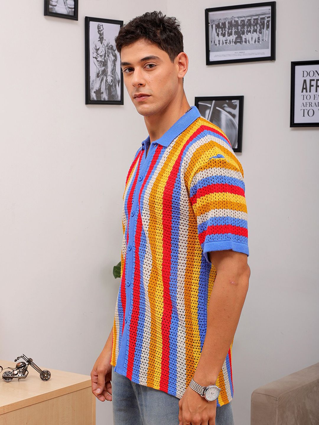 The Indian Garage Co Striped Spread Collar Relaxed Fit Shirt