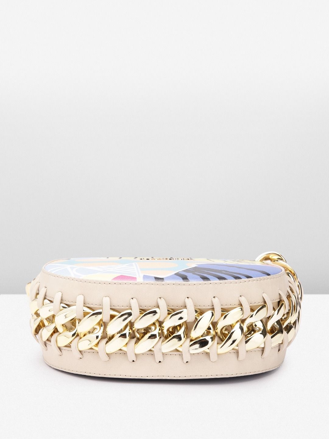 Berrylush Printed Half Moon Handheld Bag