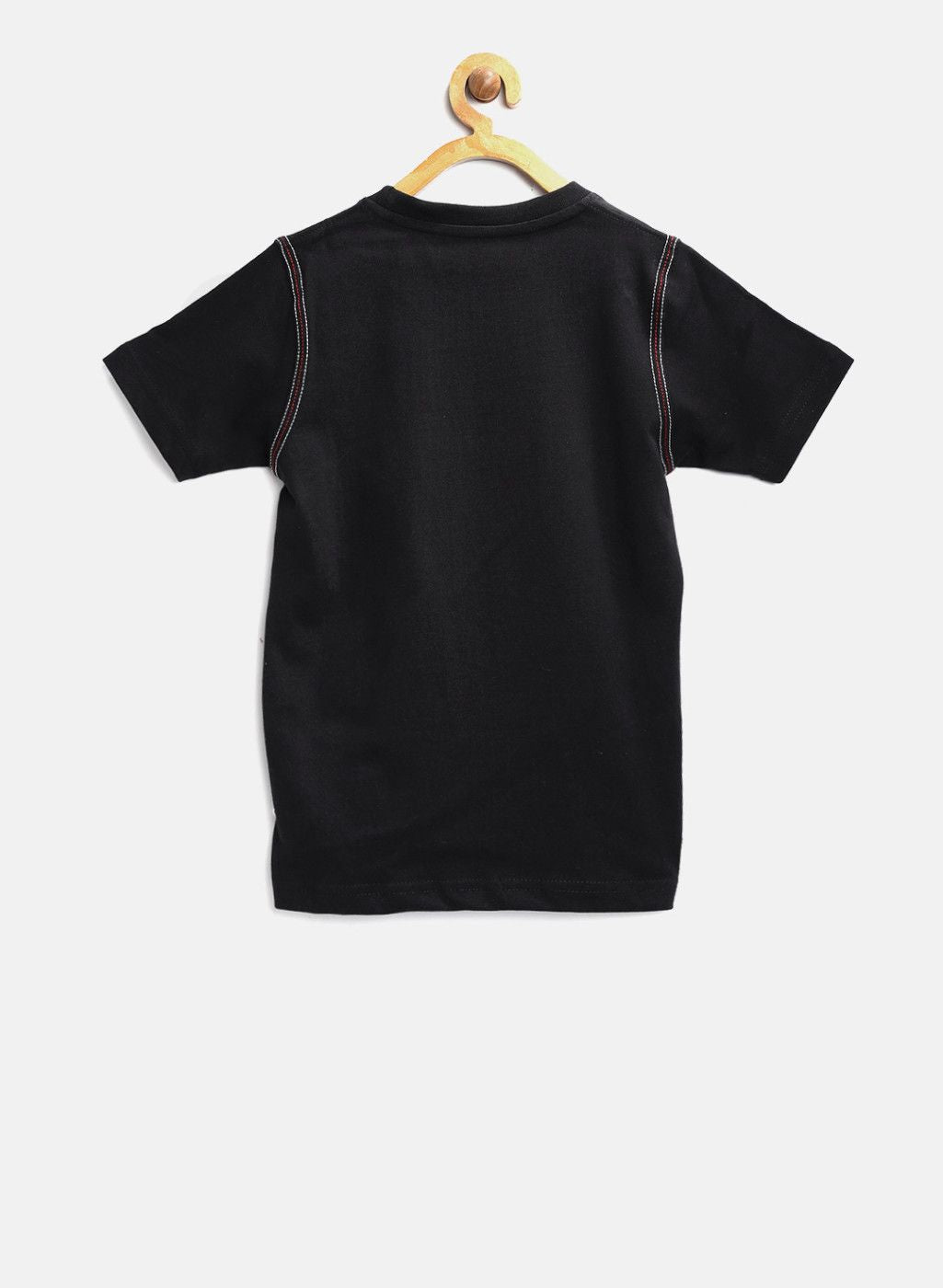 Black Printed Round Neck T-Shirt