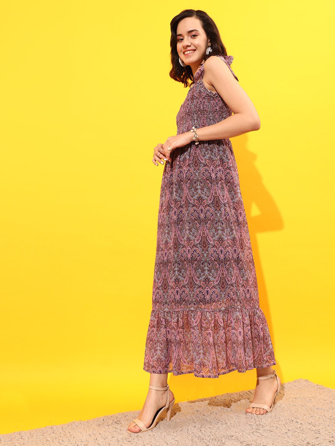 STREET 9 Ethnic Motifs Printed Maxi Dress