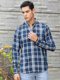 Thomas Scott Premium Slim Fit Tartan Checked Button-Down Collar Casual Shirt