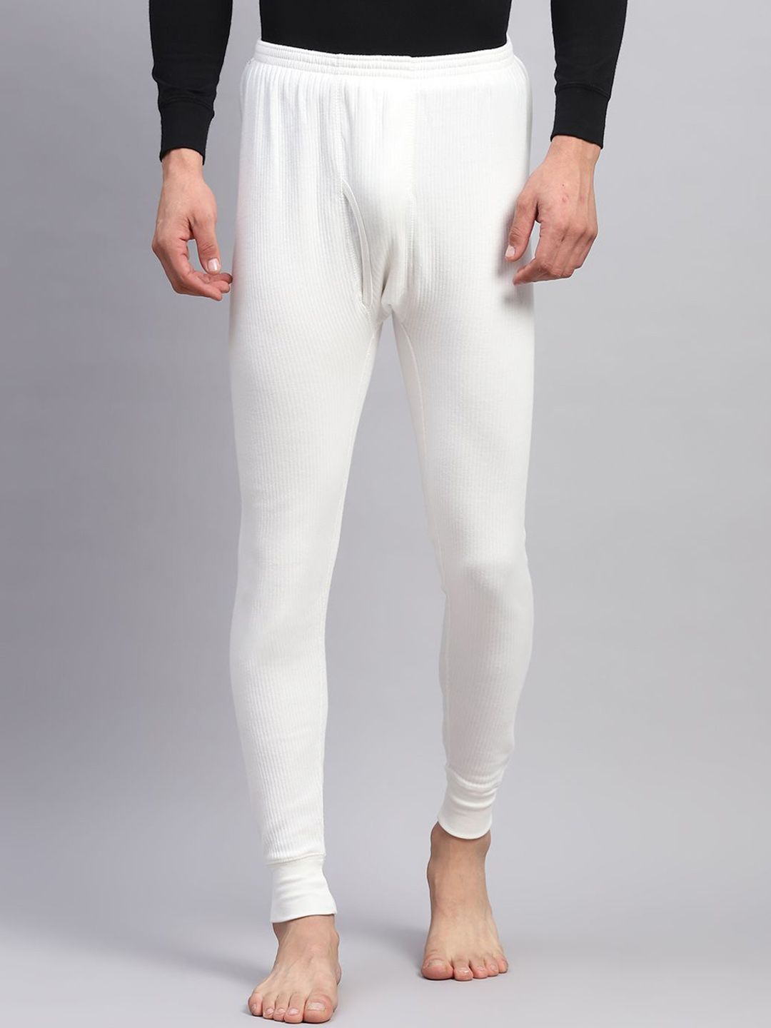 Monte Carlo Men Ribbed Mid-Rise Cotton Thermal Bottoms