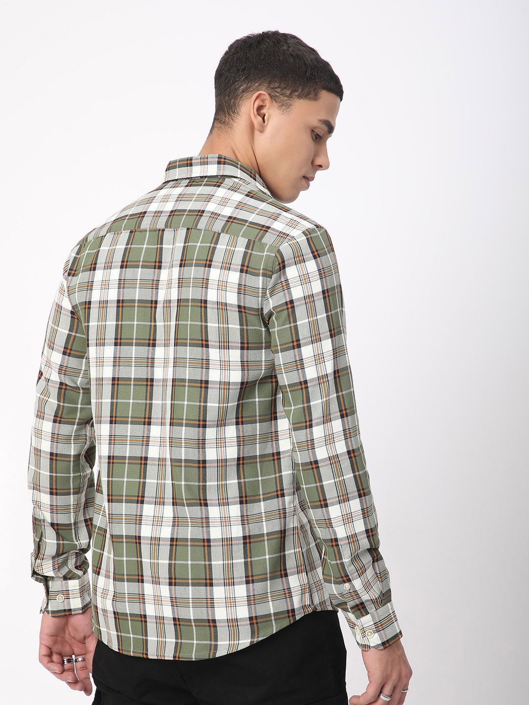 VASTRADO Men Timeless Tartanique Green Checkered Shirt