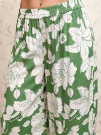 Vishudh Floral Printed Shirt Collar Tunic With Palazzos