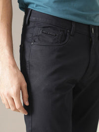 RARE RABBIT Men Poke Mid Rise Cotton Slim Fit Trouser