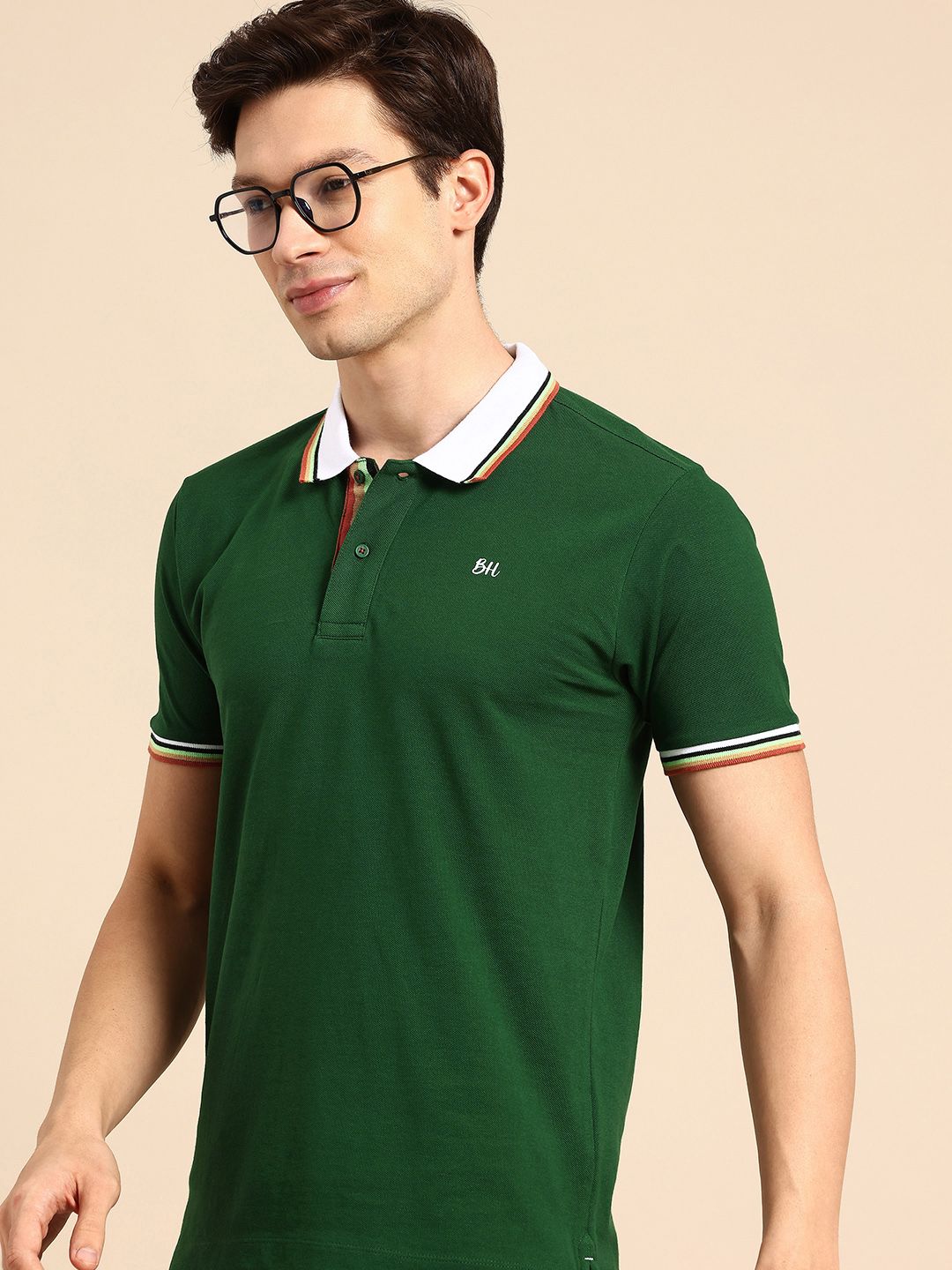 Being Human Polo Collar Pure Cotton T-shirt