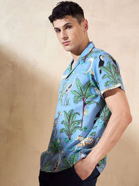 DENNISON Tropical Printed Oversized Casual Shirt