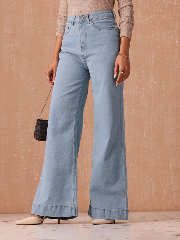 all about you Women Wide Leg High-Rise Stretchable Jeans