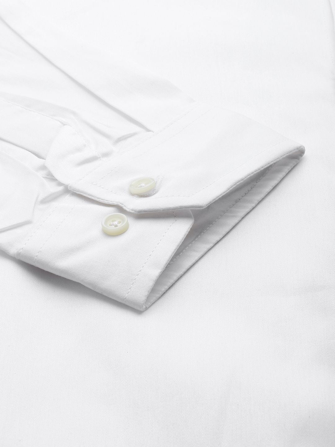 DENNISON Men White Smart Slim Fit Opaque Pure Cotton Formal Shirt