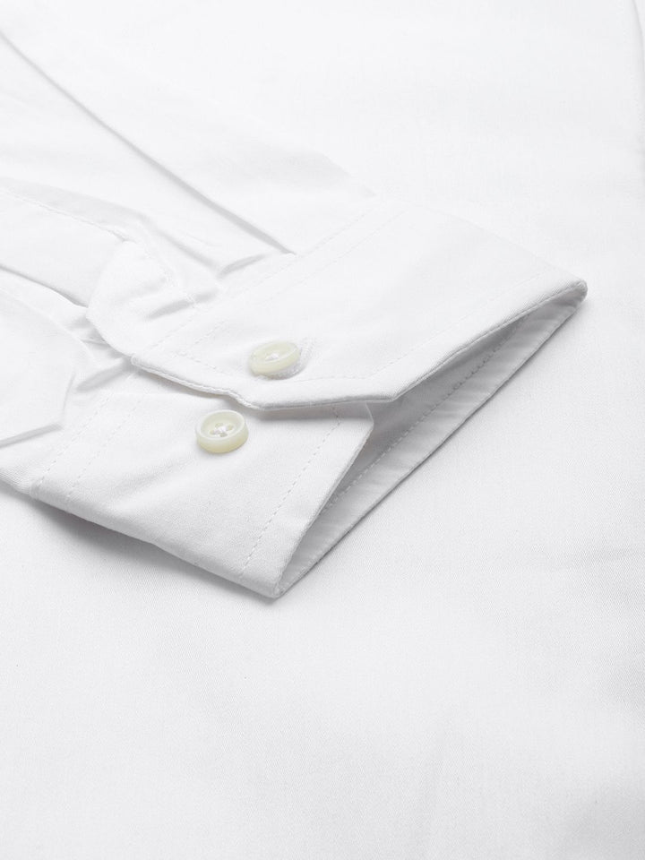 DENNISON Men White Smart Slim Fit Opaque Pure Cotton Formal Shirt