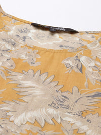 SANSKRUTIHOMES Women Mustard Yellow & Beige Printed Night suit