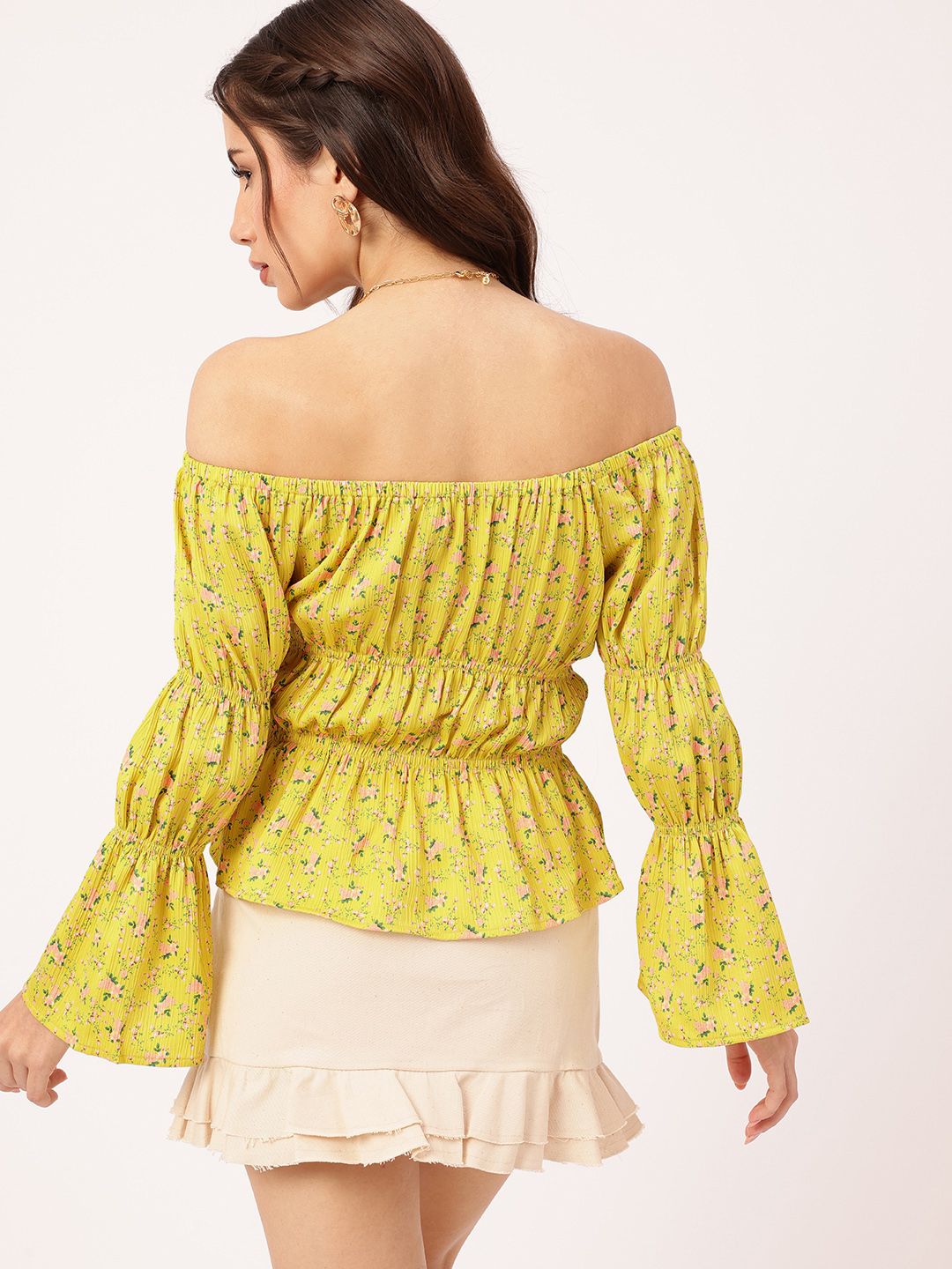 DressBerry The Hourglass Illusion Off-Shoulder Floral Top