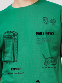 ADRO Men Graphic Printed Round Neck Cotton Oversized T-Shirt