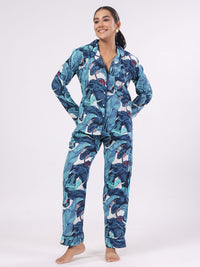 SANSKRUTIHOMES Women Tropical Printed Pure Cotton Night suit