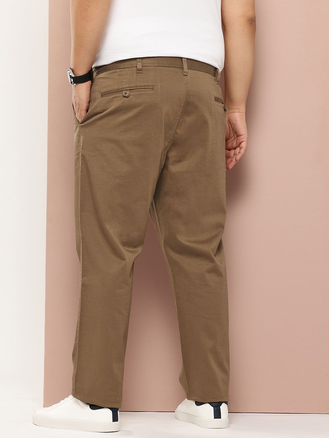 Thomas Scott Men Plus Size Straight Fit Easy Wash Chinos Trousers