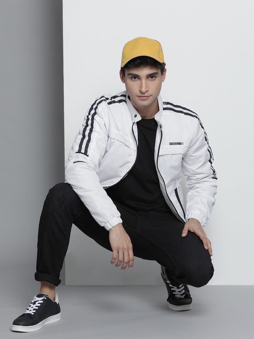 The Indian Garage Co Men Zip-Front Slim Fit Biker Jacket