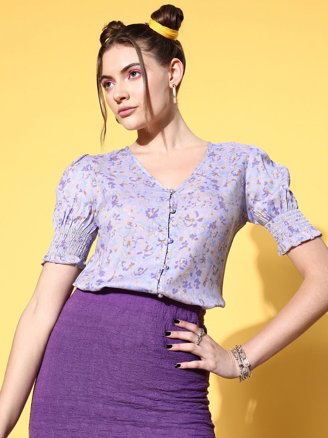 Berrylush Stunning Purple Floral Vacay Attire