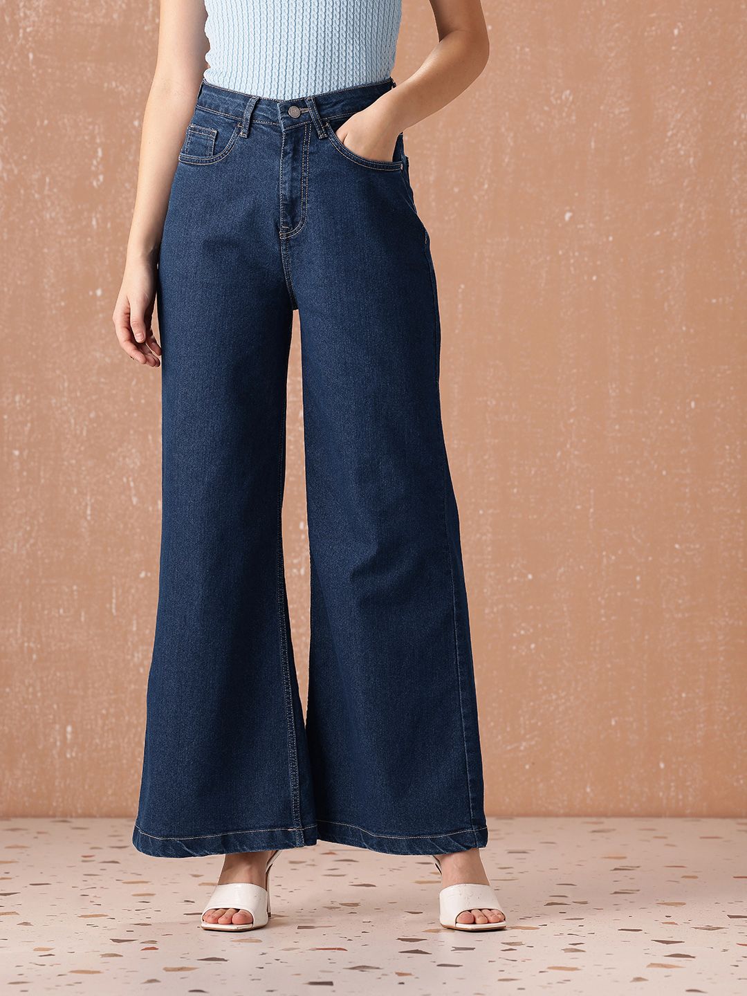 all about you Women Wide Leg High-Rise Stretchable Jeans