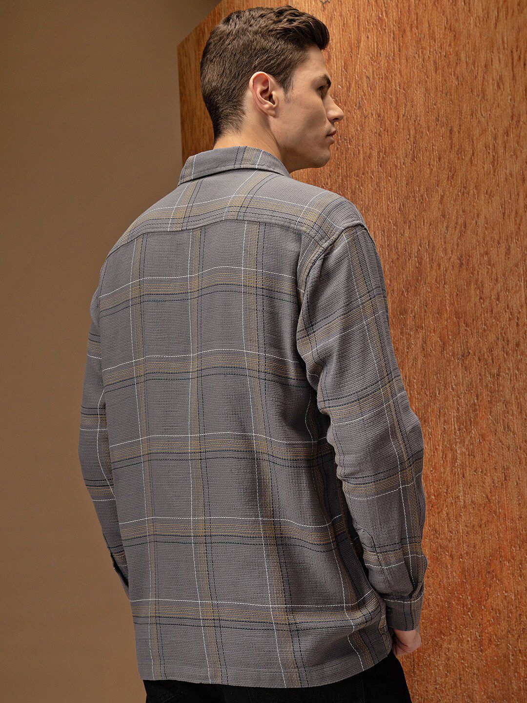 LOCOMOTIVE Premium Dobby Textured Checked Overshirt