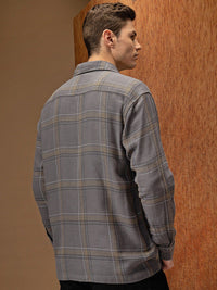 LOCOMOTIVE Premium Dobby Textured Checked Overshirt