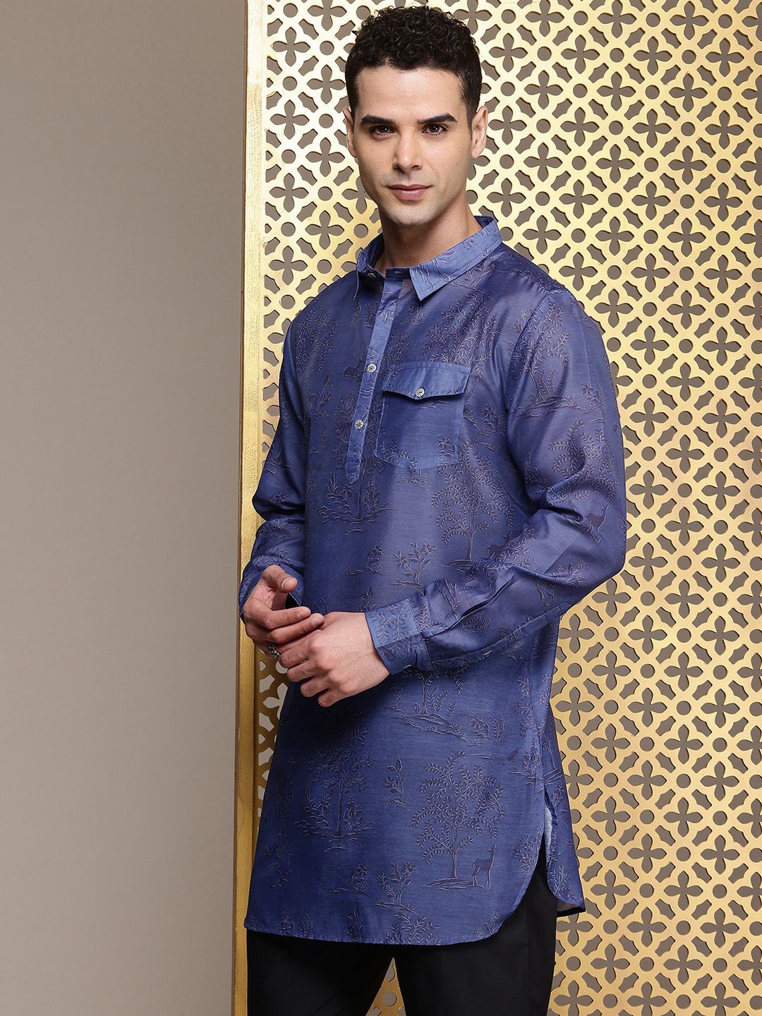 Rumah Pataudi Animal Graphic Printed Jashn Kurta