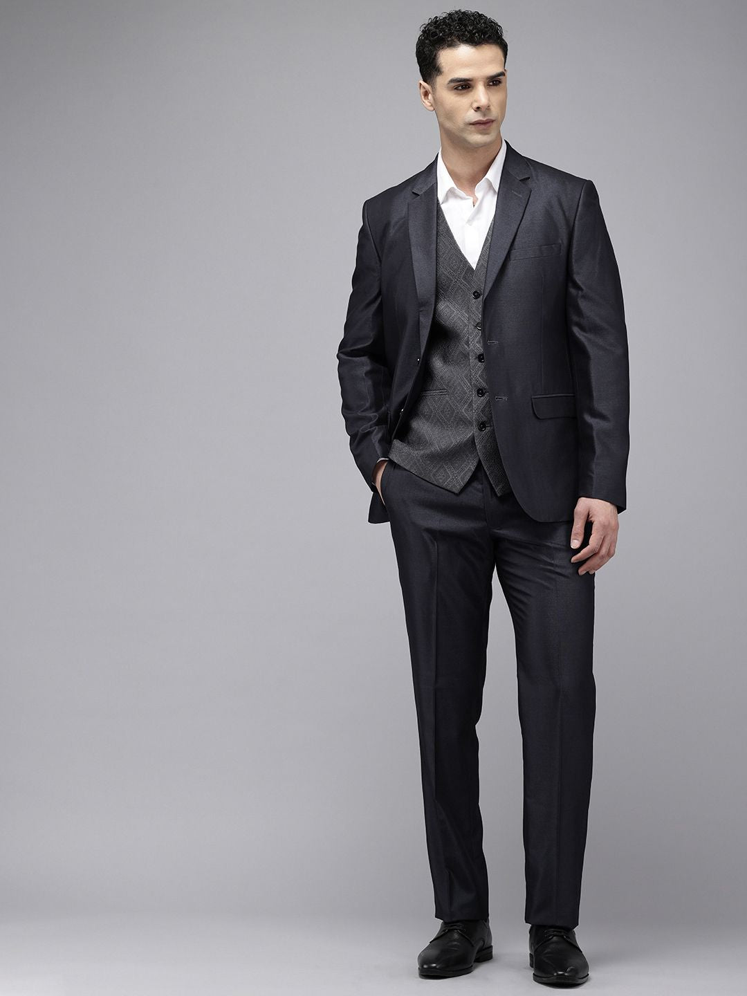 Park Avenue Notched Lapel Collar 3 Piece Party Suit