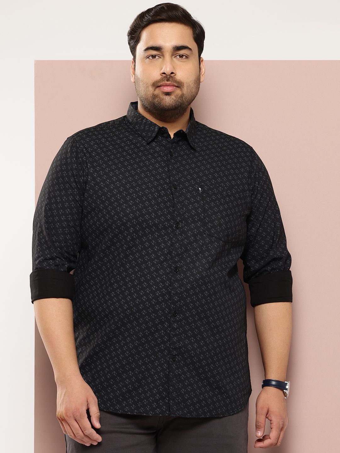 Thomas Scott Plus Size Premium Printed Pure Cotton Casual Shirt
