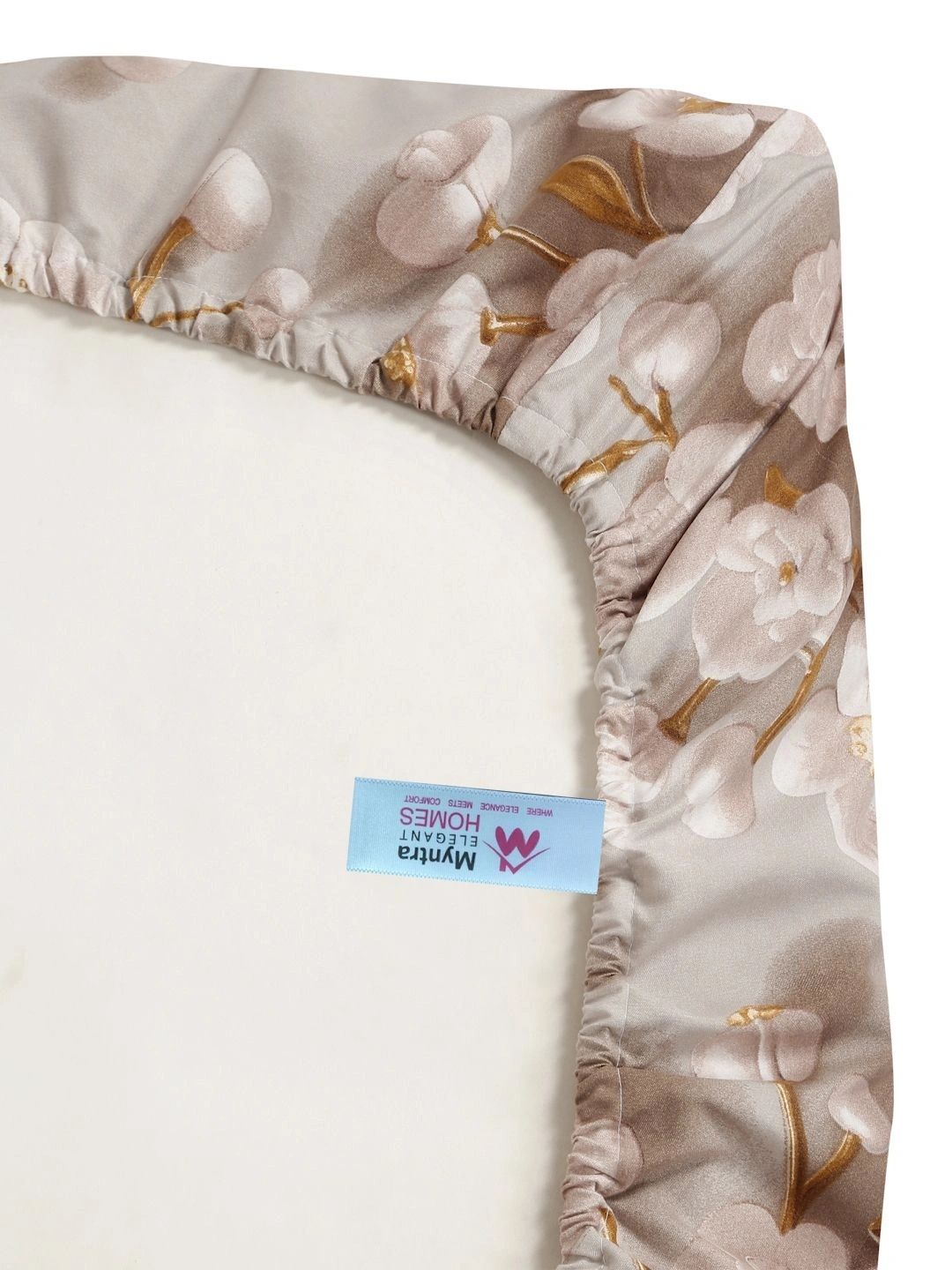 Myntra Elegant Homes Berwarna Krim Bunga 400 TC Cadar King dengan 2 Sarung Bantal