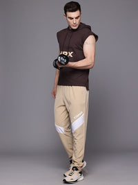 HRX by Hrithik Roshan Typography Print Raw Step-Hem Raglan Panel Hooded Sweatshirt