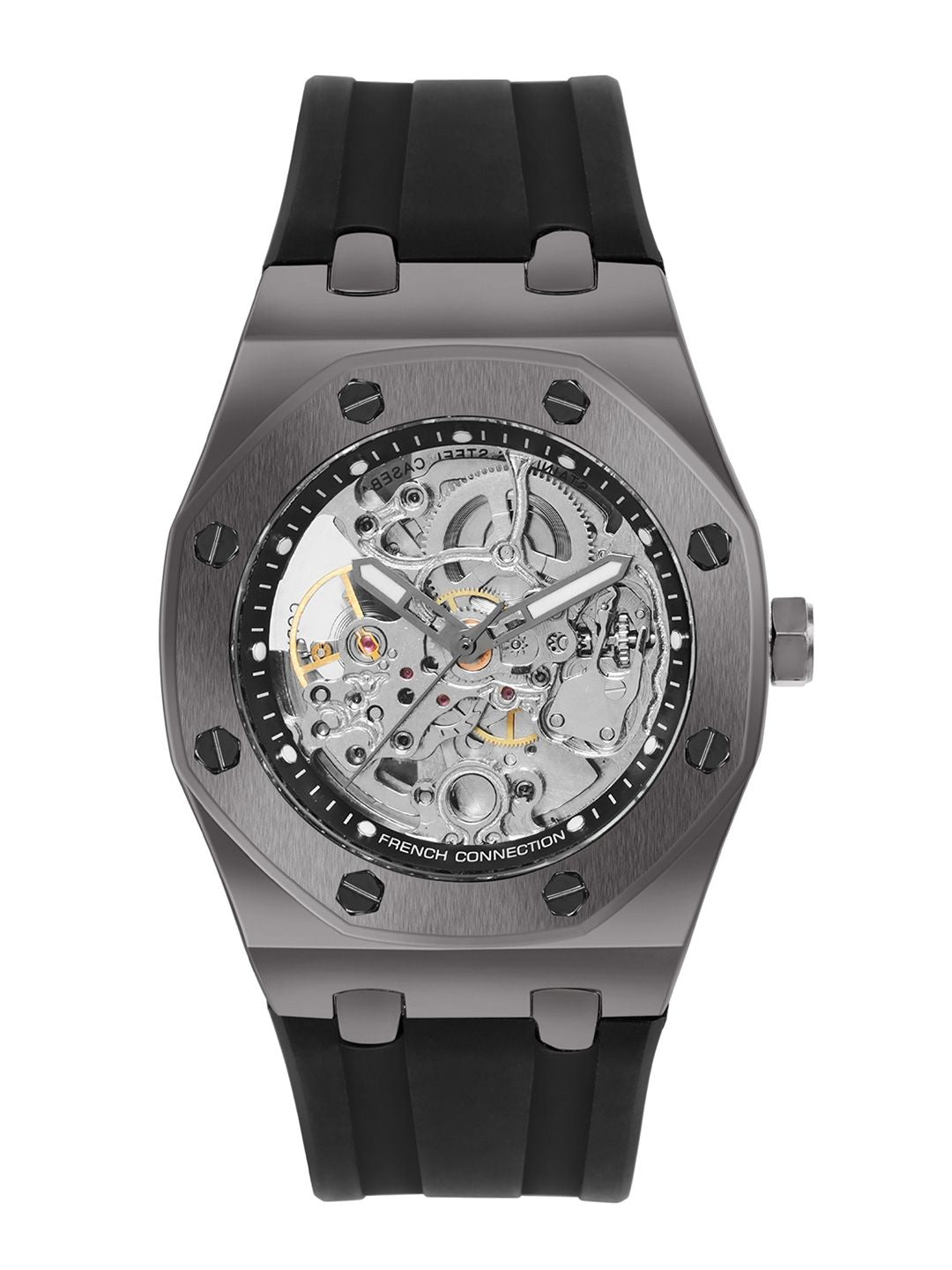 French Connection Men Skeleton Dial & Straps Analogue Automatic Watch FCK2B