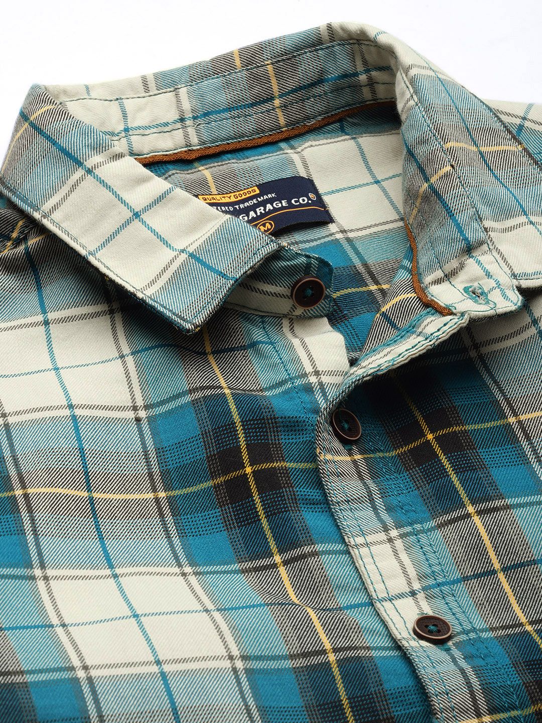 The Indian Garage Co Men Green Classic Checked Casual Shirt