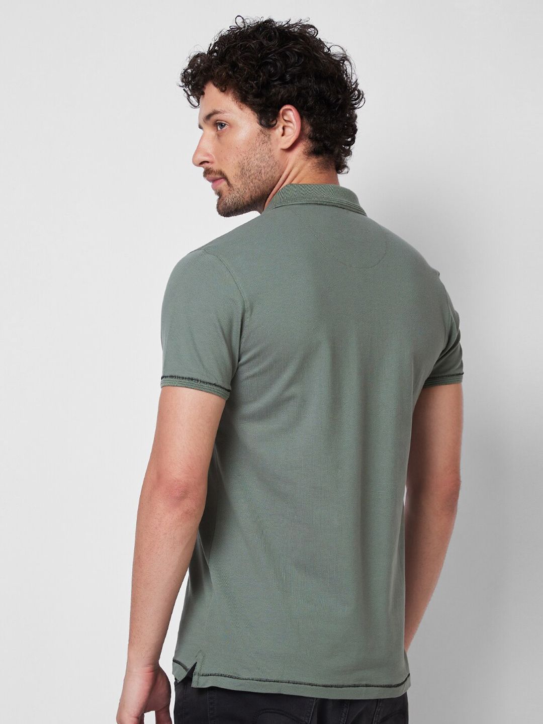 SPYKAR Polo Collar Cotton Slim Fit T-shirt