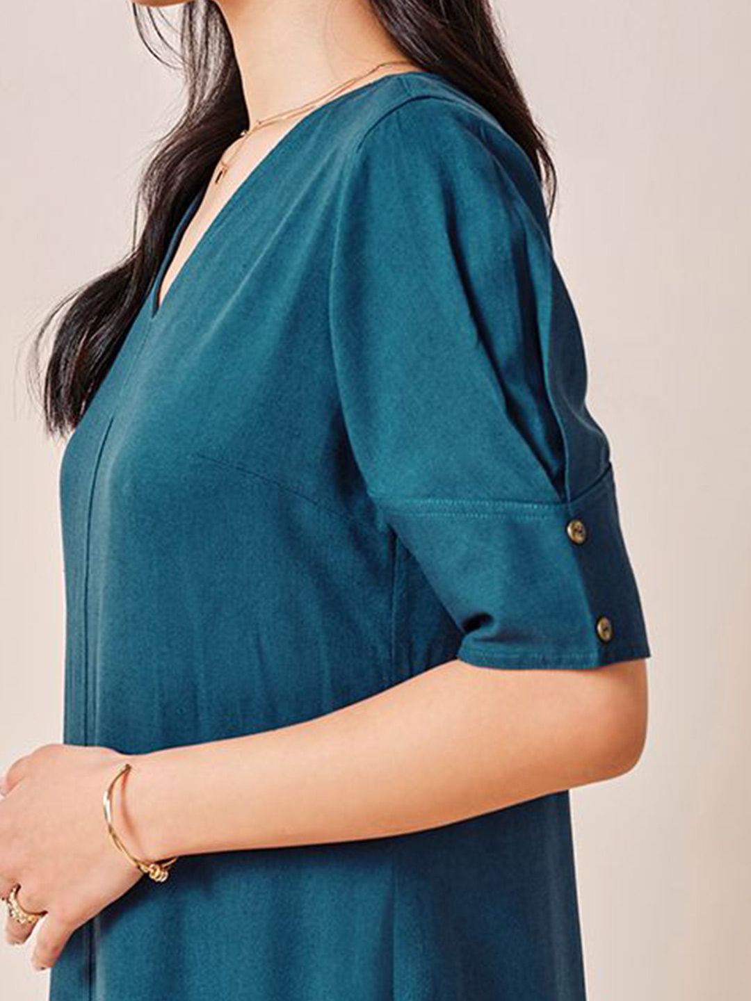 AND Solid A-Line Midi Dress