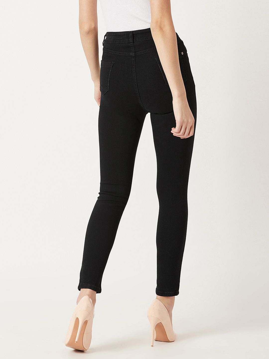 Miss Chase Women Black Skinny Fit High-Rise Clean Look Jeans