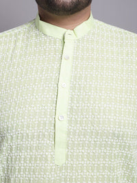 SOJANYA PLUS Embroidered Pure Cotton Kurta With Pyjamas & With Printed Nehru Jacket