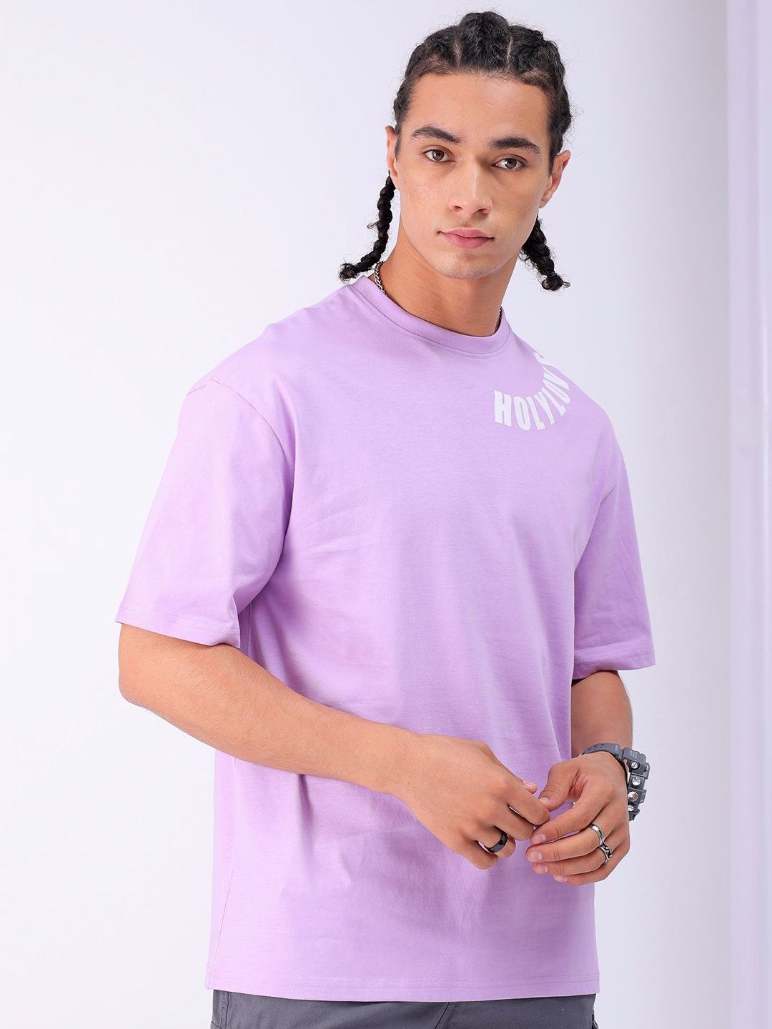 The Indian Garage Co Men Back Printed Boxy Oversized Round Neck T-shirt