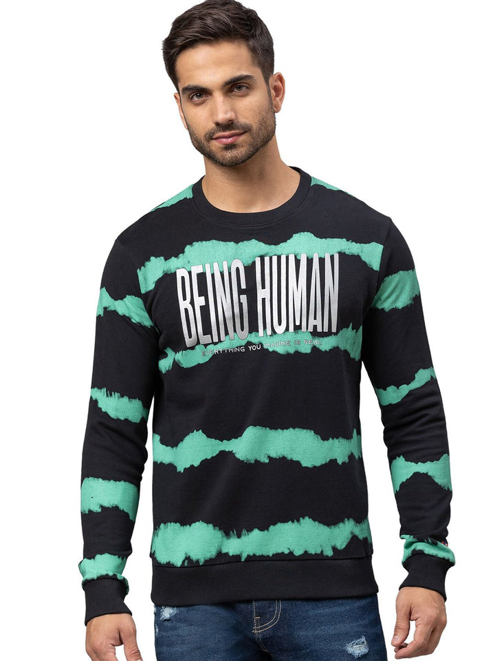 Being Human Men Black Printed Sweatshirt