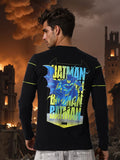 The Indian Garage Co Men Batman Graphic Printed Round Neck Cotton Slim Fit T-shirt