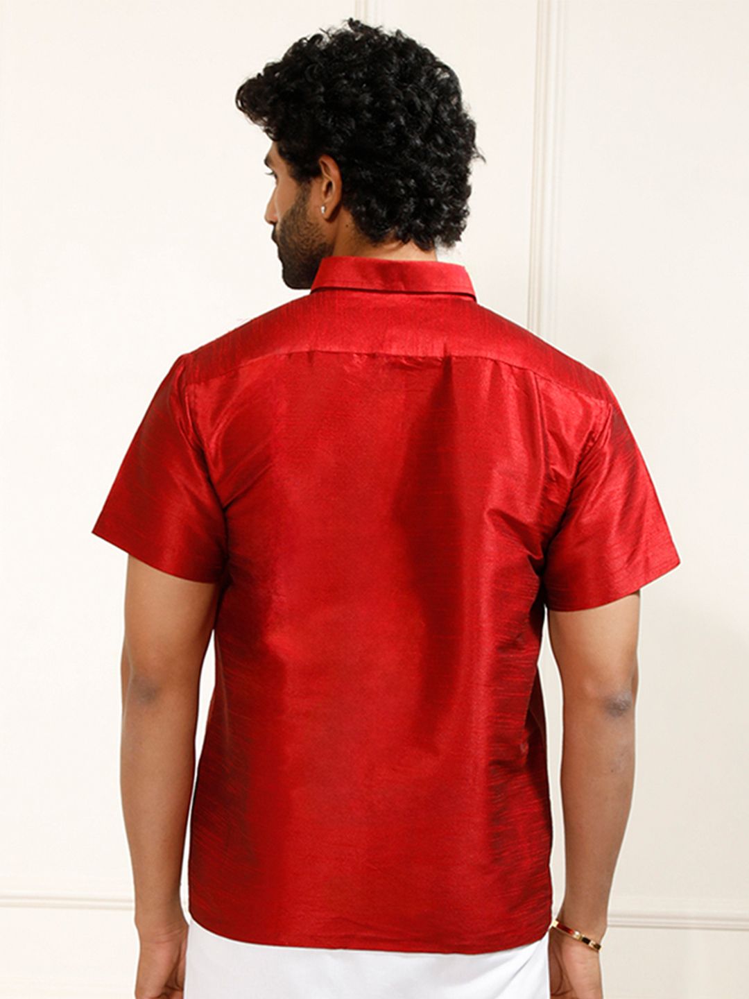 VASTRAMAY Premium Opaque Silk Ethnic Shirt