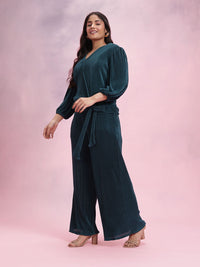 DressBerry Plus Size Solid Accordion Pleats Co-Ords