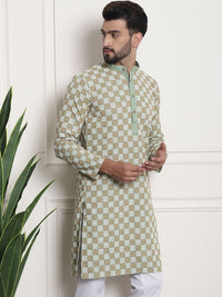 SOJANYA Ethnic Motifs Embroidered Thread Work Cotton Straight Kurta